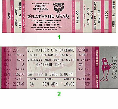 Grateful Dead Vintage Ticket