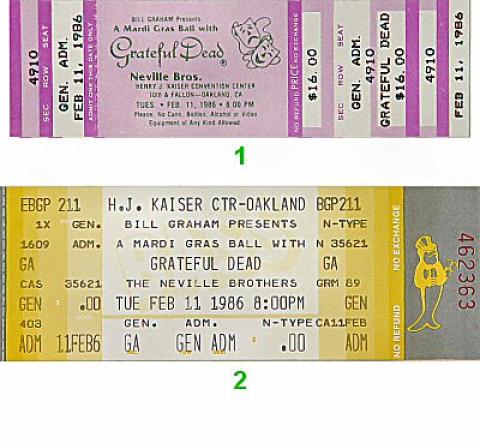 Grateful Dead Vintage Ticket