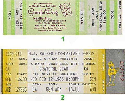 Grateful Dead Vintage Ticket