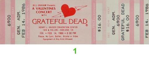 Grateful Dead Vintage Ticket