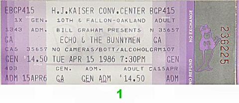Echo & the Bunnymen Vintage Ticket