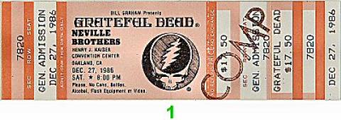 Grateful Dead Vintage Ticket