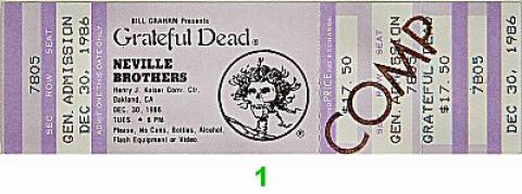 Grateful Dead Vintage Ticket