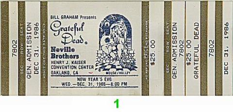 Grateful Dead Vintage Ticket