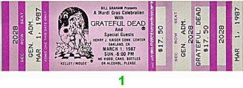 Grateful Dead Vintage Ticket