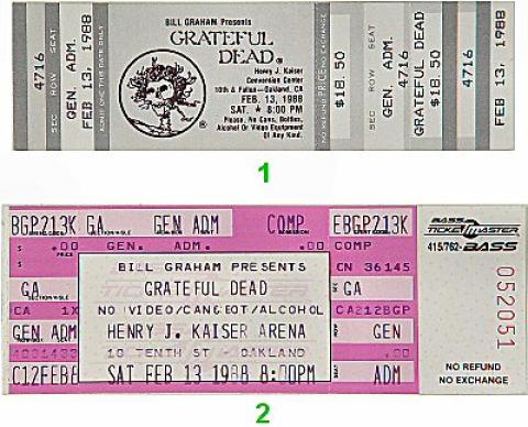 Grateful Dead Vintage Ticket