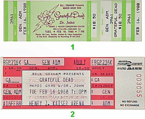 Grateful Dead Vintage Ticket