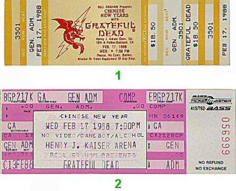 Grateful Dead Vintage Ticket