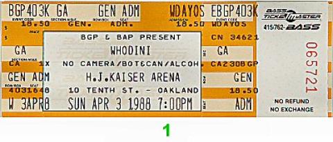 Whodini Vintage Ticket