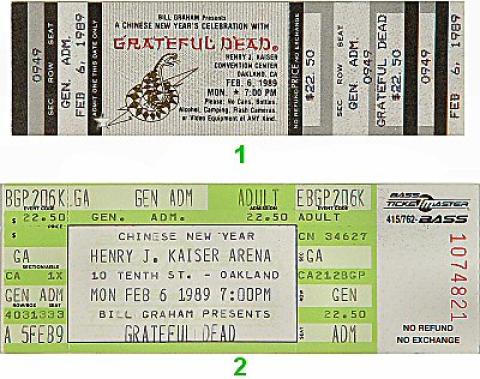 Grateful Dead Vintage Ticket