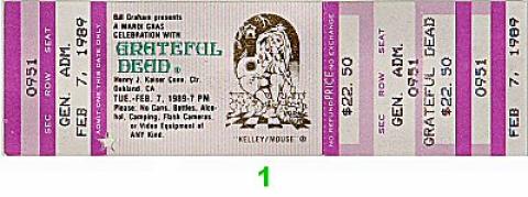 Grateful Dead Vintage Ticket