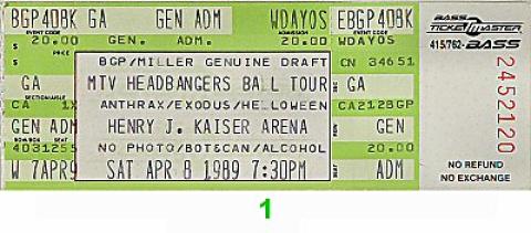 Anthrax Vintage Ticket