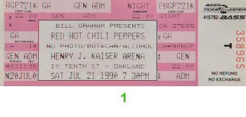 Red Hot Chili Peppers Vintage Ticket