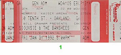 Siouxsie & the Banshees Vintage Ticket