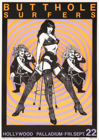 Butthole Surfers Vintage Concert Poster from Hollywood Palladium