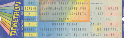 Robert Plant Vintage Ticket