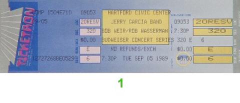 Jerry Garcia Band Vintage Ticket