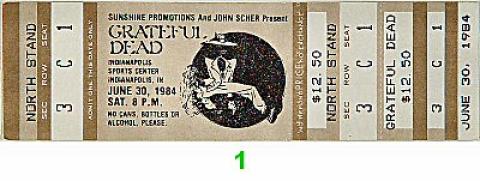 Grateful Dead Vintage Ticket