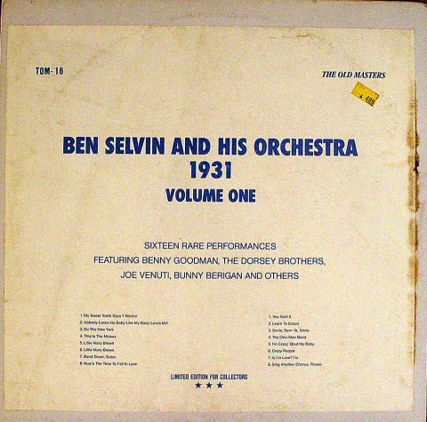Ben Selvin And His Orchestra Vinyl 12"