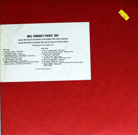 Noel Coward's: Pacific 1860 Vinyl 12"