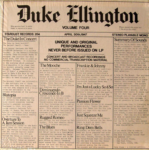 Duke Ellington Vinyl 12"