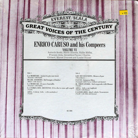 Enrico Caruso And His Compeers Vinyl 12"