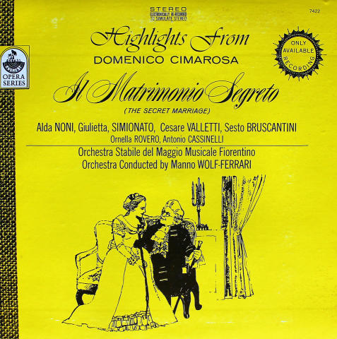 Il Matrimonio Segreto (The Secret Marriage) Vinyl 12"