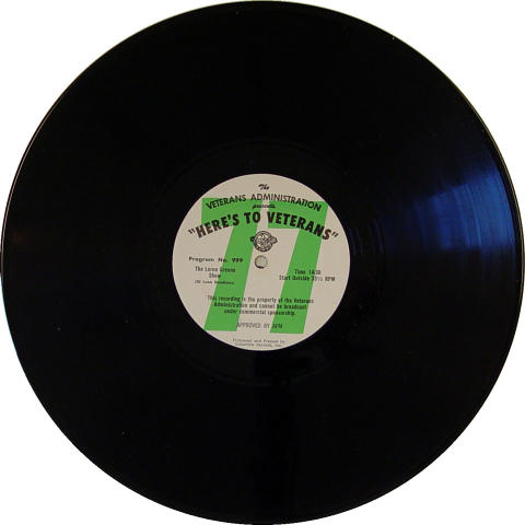 Here's To Veterans Program No.999 / 1000 Vinyl 12"