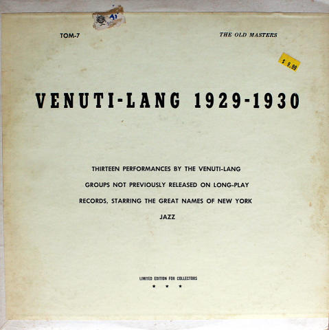 Joe Venuti / Eddie Lang Vinyl 12"