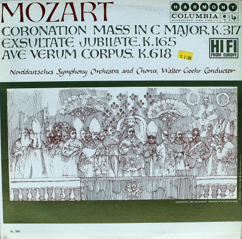 Coronation Mass In C Major K.317 / Exsultate Jubilate K.165 / Ave Verum Corpus K.619 Vinyl 12"