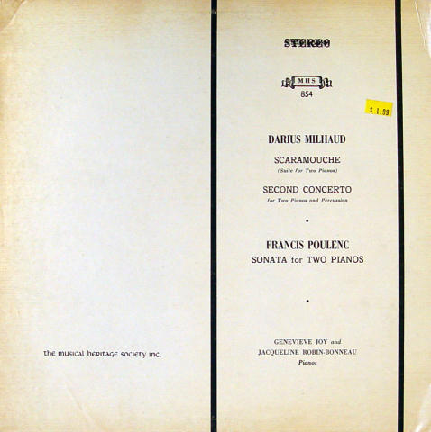 Darius Milhaud / Francis Poulenc Vinyl 12"