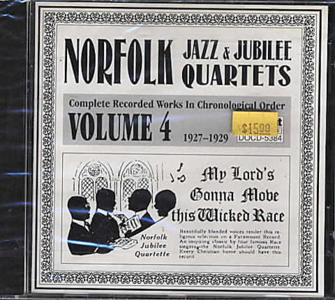 Norfolk Jazz And Jubilee Quartets CD