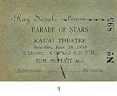 Parade of Stars Vintage Ticket