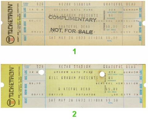 Grateful Dead Vintage Ticket