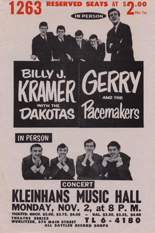 Billy J. Kramer with the Dakotas Handbill