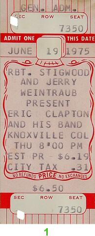 Eric Clapton Vintage Ticket