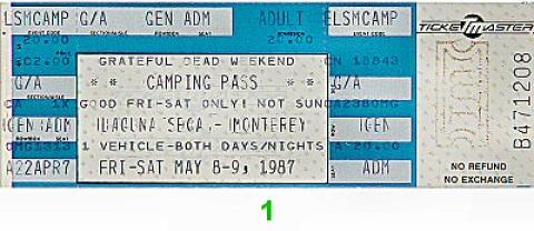 Grateful Dead Vintage Ticket