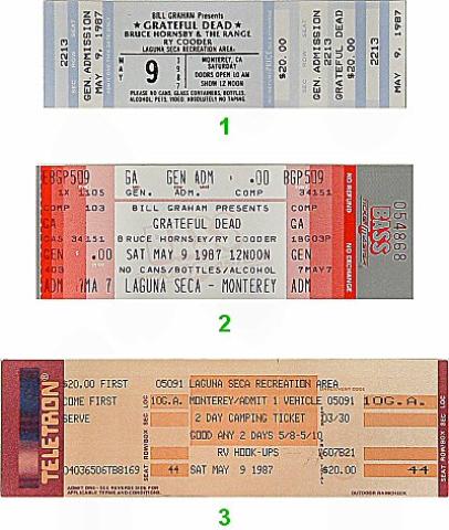 Grateful Dead Vintage Ticket