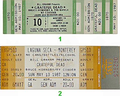 Grateful Dead Vintage Ticket