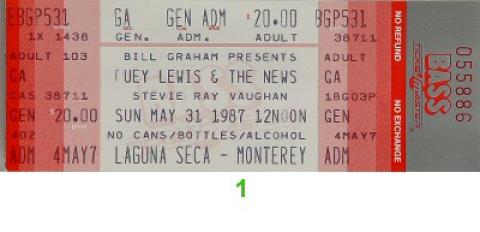 Huey Lewis & the News Vintage Ticket