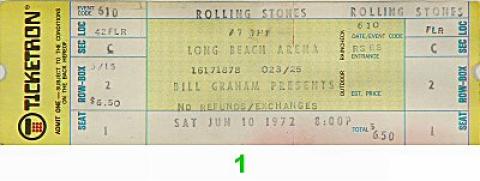 The Rolling Stones Vintage Ticket