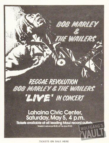 Bob Marley and the Wailers Handbill