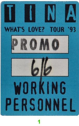 Tina Turner Backstage Pass