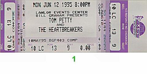 Tom Petty & the Heartbreakers Vintage Ticket