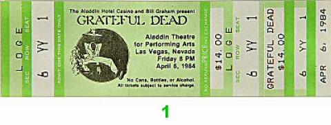 Grateful Dead Vintage Ticket