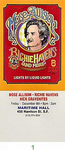 Mose Allison Vintage Ticket