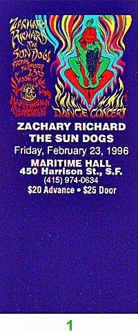 Zachary Richard Vintage Ticket