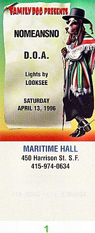 Nomeansno Vintage Ticket