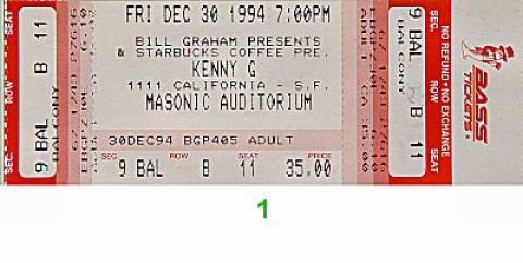 Kenny G Vintage Ticket