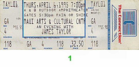 James Taylor Vintage Ticket
